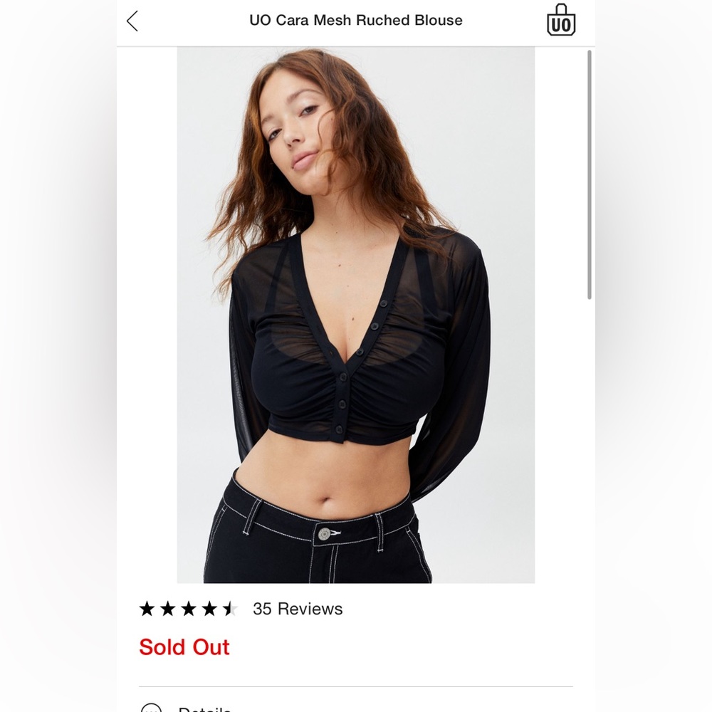 Pink UO Cara Mesh Ruched Blouse | Pink sheer top